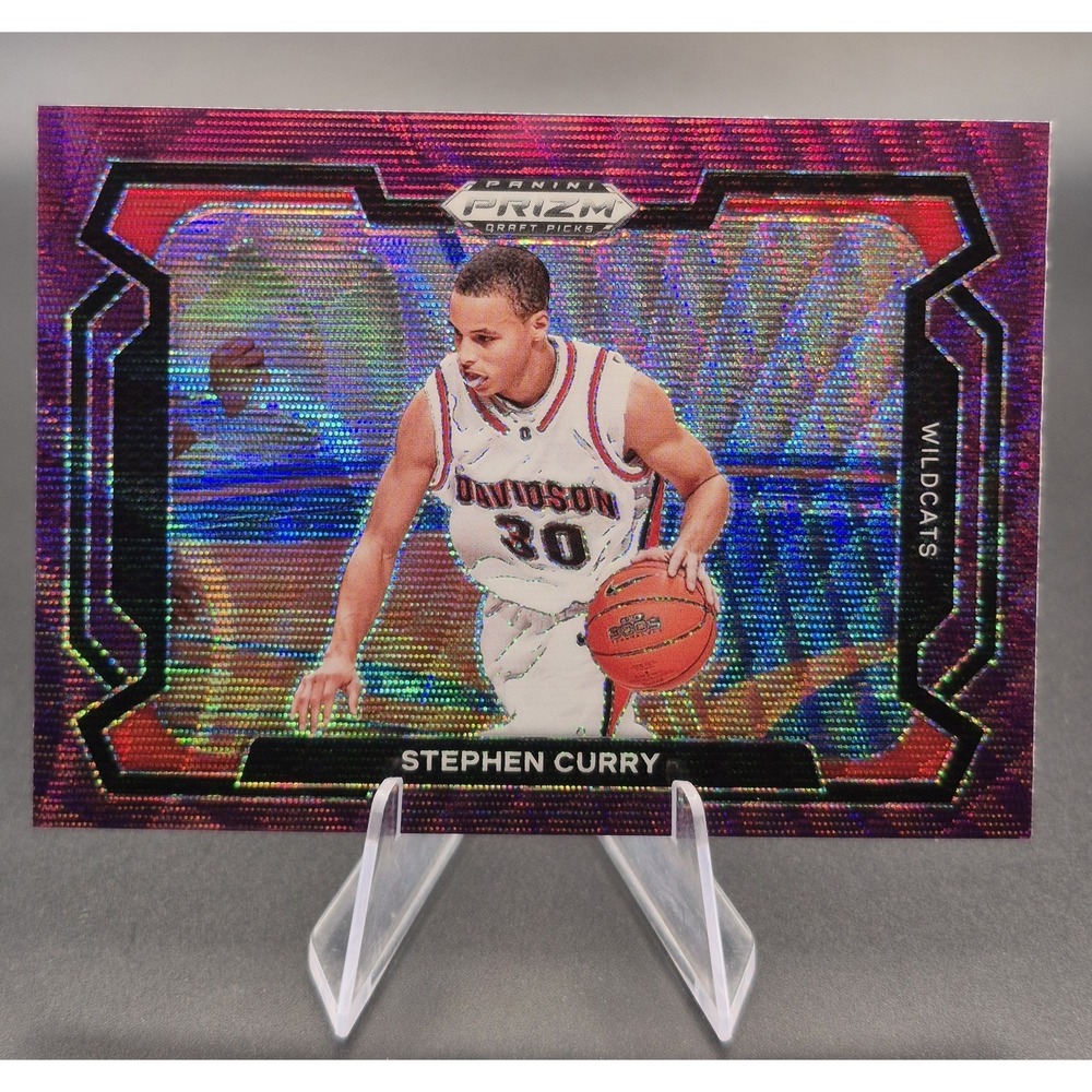 2024 Prizm Draft Picks Stephen Curry #77 Purple Wave Prizm Variations Warriors